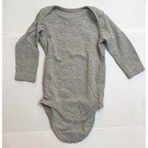 Primary Basic Long Sleeve Bodysuit Light Gray Gender Neutral Baby Size 3-6 Month
